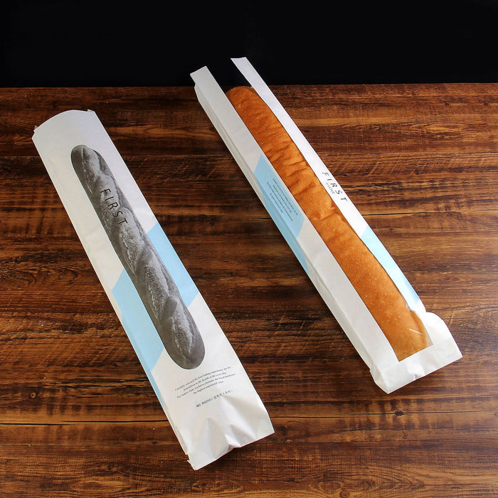Baguette Paper Bread Bags - Kraft Brown Bakery Bags with Window French Baguette Loaf Bags for Homemade Bread Gift Giving