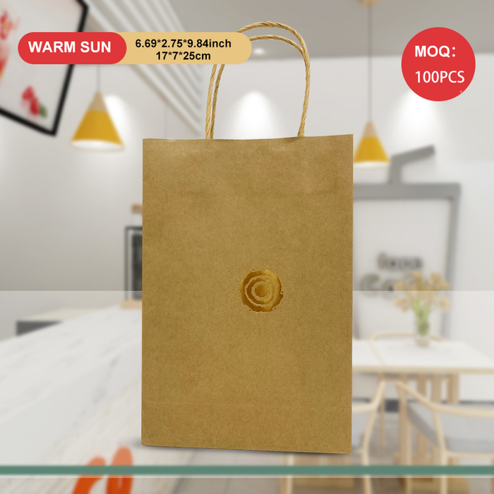 250pcs/pack Kraft Paper Bags for Carrying Milk Tea - Customize Your Takeaway Bags, Coffee Bags, Etc., Paper Shopping Bags, Party Bags, Gift Bags