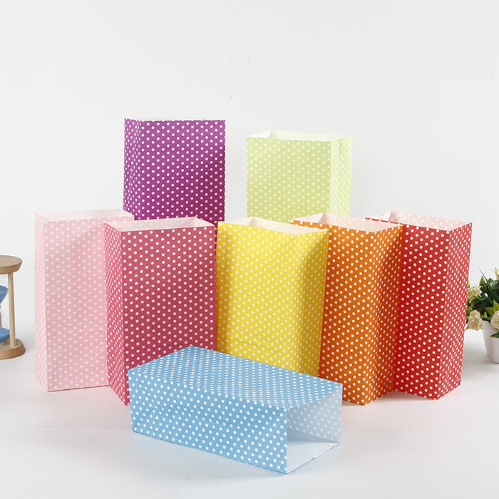 Solid Color Party Favor Square Bottom Paper Bags, Food Safe Kraft Paper Candy Bag, Natural (Biodegradable), Vivid Colored, Gift Bags, Give Away Bags