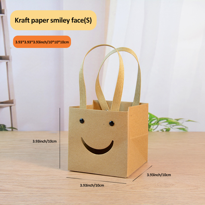 Kraft Paper Tote Bag With Transparent Window Portable Square Gift Wrapping Bag for Wedding Candy, Bouquet, Clothing, Party Gift