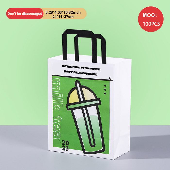 250pcs/pack Kraft Paper Bags for Carrying Milk Tea - Customize Your Takeaway Bags, Coffee Bags, Etc., Paper Shopping Bags, Party Bags, Gift Bags