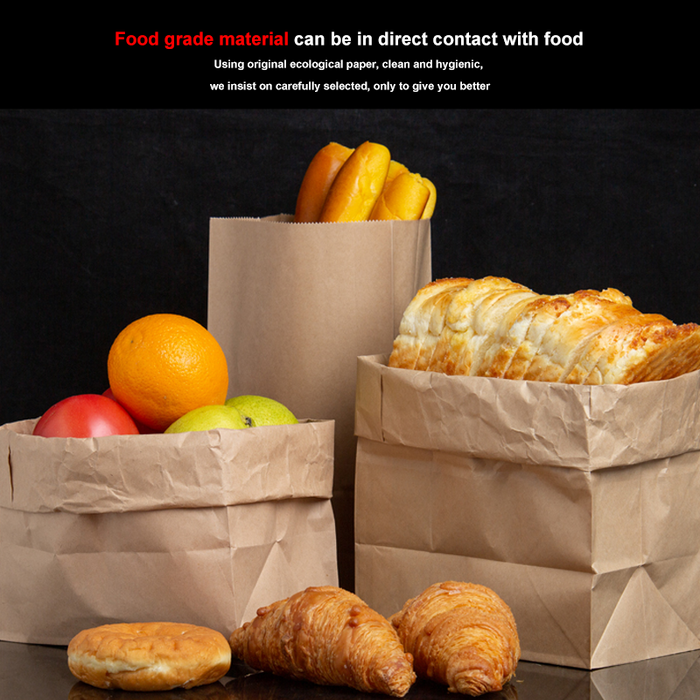 100pcs/50pcs/pack Kraft Paper Bag, Brown Paper Lunch Bags -Disposable Kraft Paper SOS Sack for Lunch Bags, Bread Bags, Sandwich Bags, Treat & Snack Bag, Deli, Bakery Use