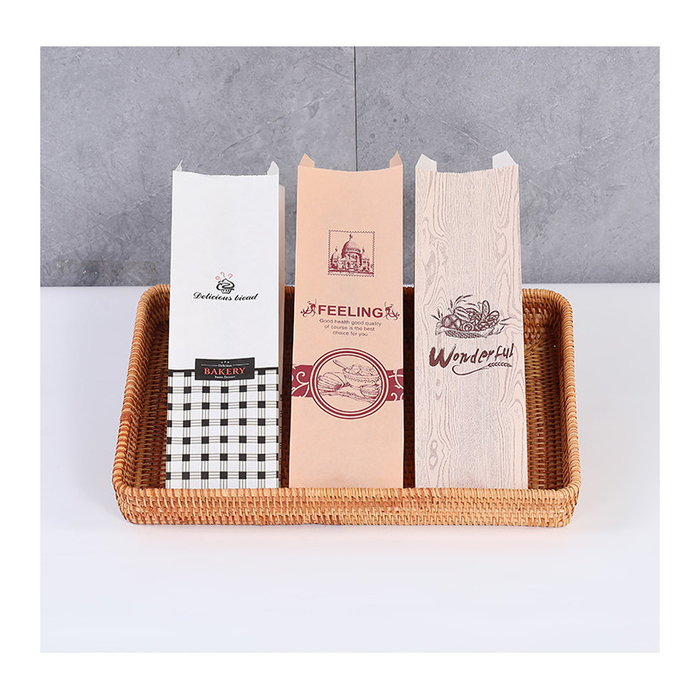 Baguette Paper Bread Bags - Kraft Brown Bakery Bags with Window French Baguette Loaf Bags for Homemade Bread Gift Giving