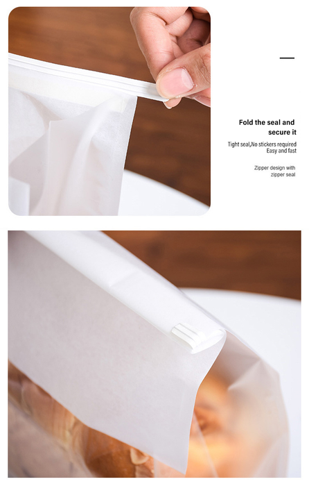 Bakery Bags with Window White Bread Loaf Bags Tin Tie Tab Lock Bags Toast Bags for Storing Foods